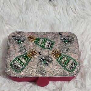 Title Vi Jewelry Box Beaded Clutch with Champagne Design No Tag Never Used